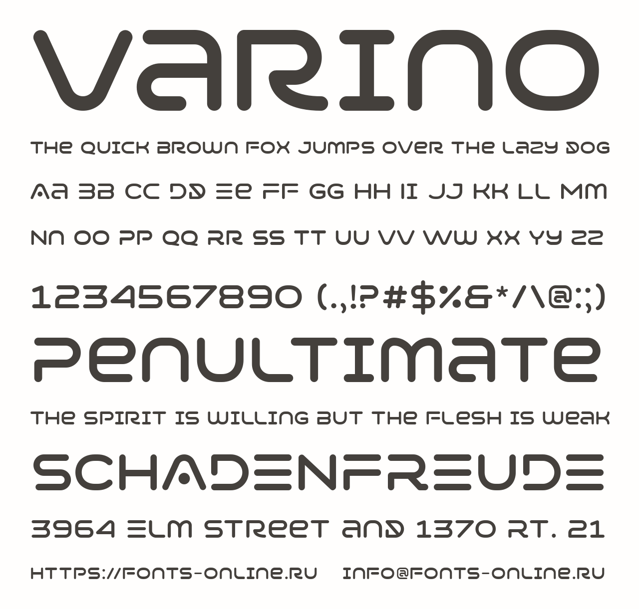 Шрифт Varino