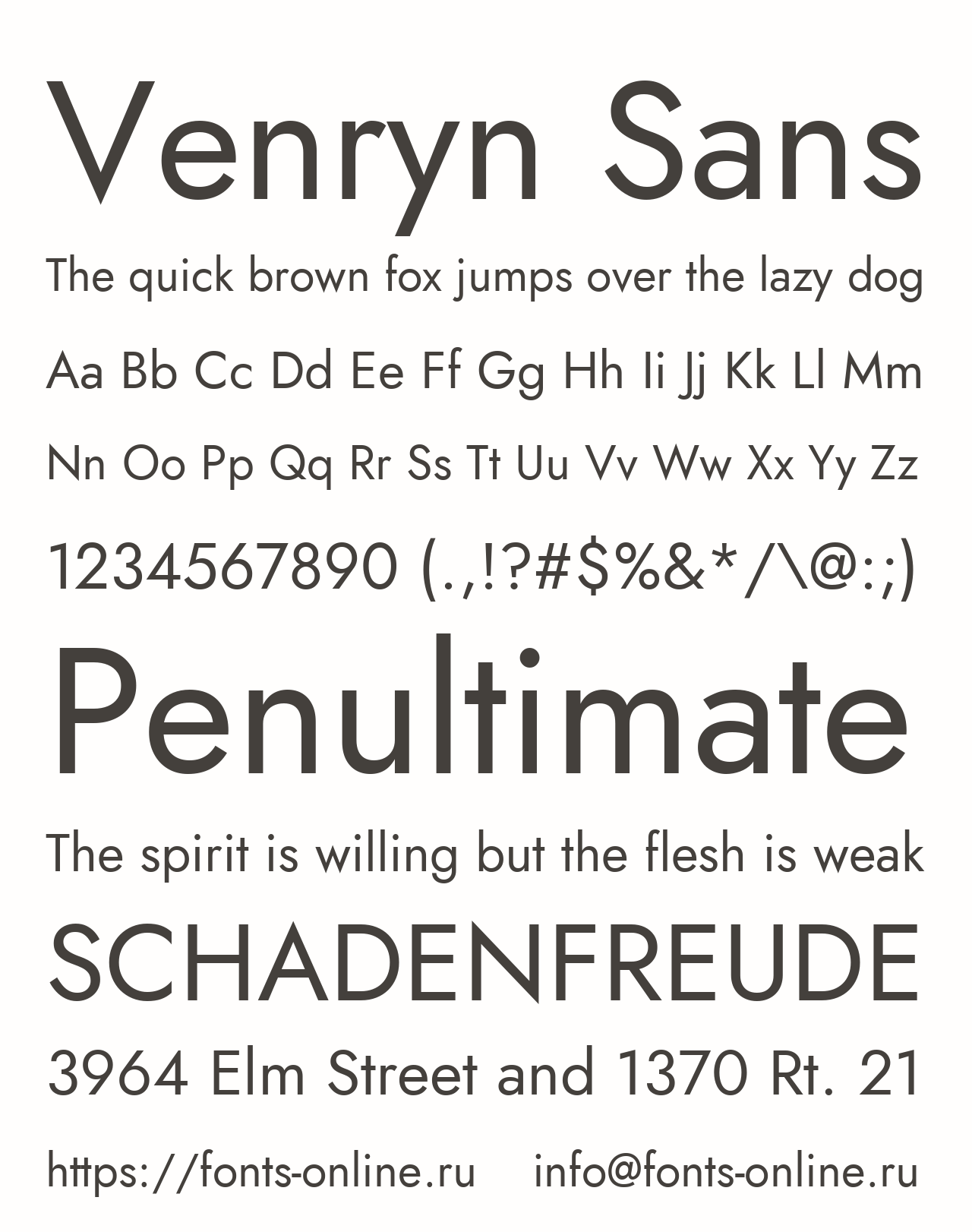 Шрифт Venryn Sans