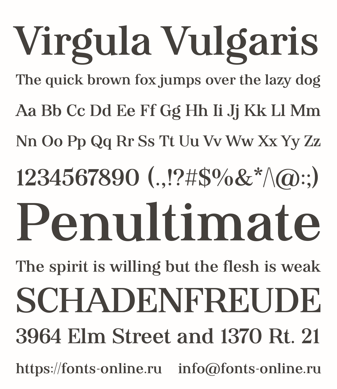 Шрифт Virgula Vulgaris