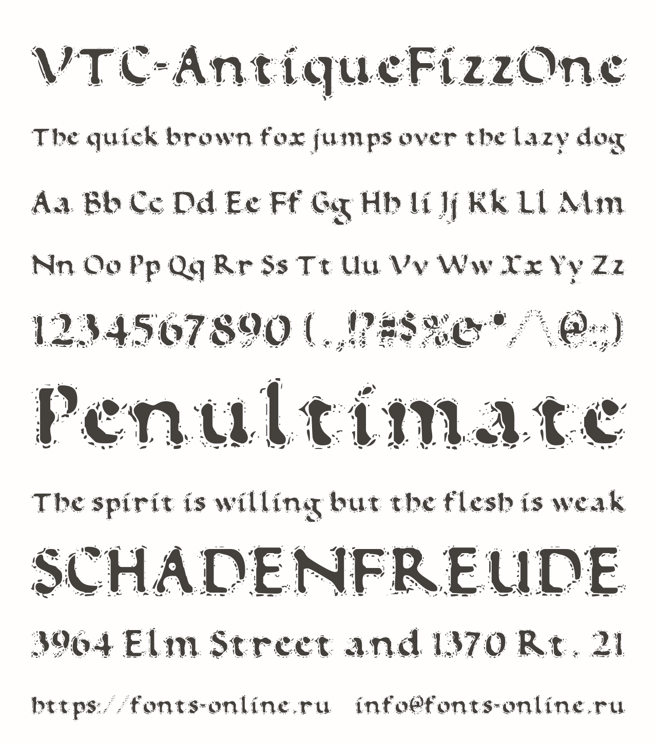 Шрифт VTC-AntiqueFizzOne
