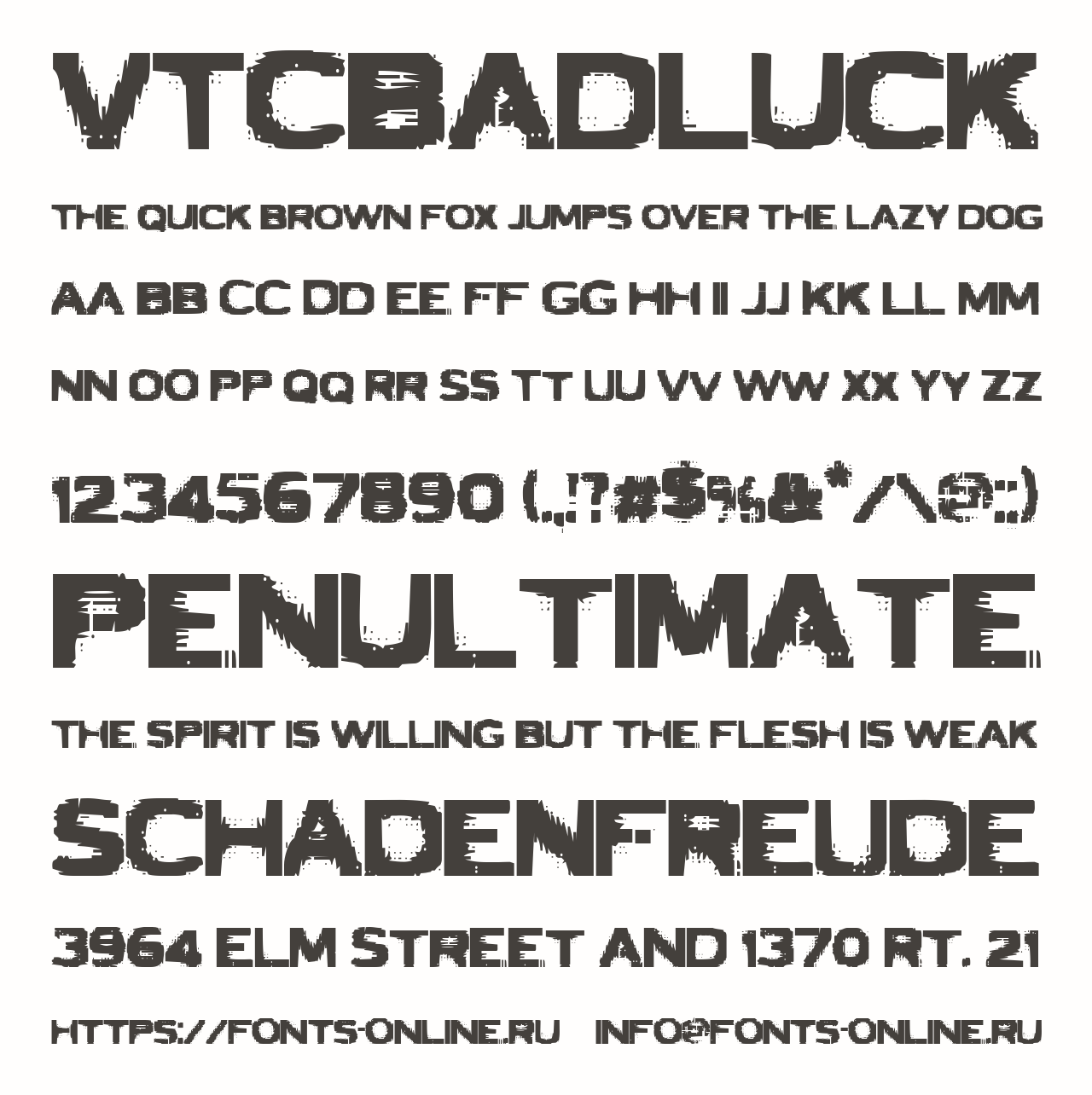Шрифт VTCBadLuck