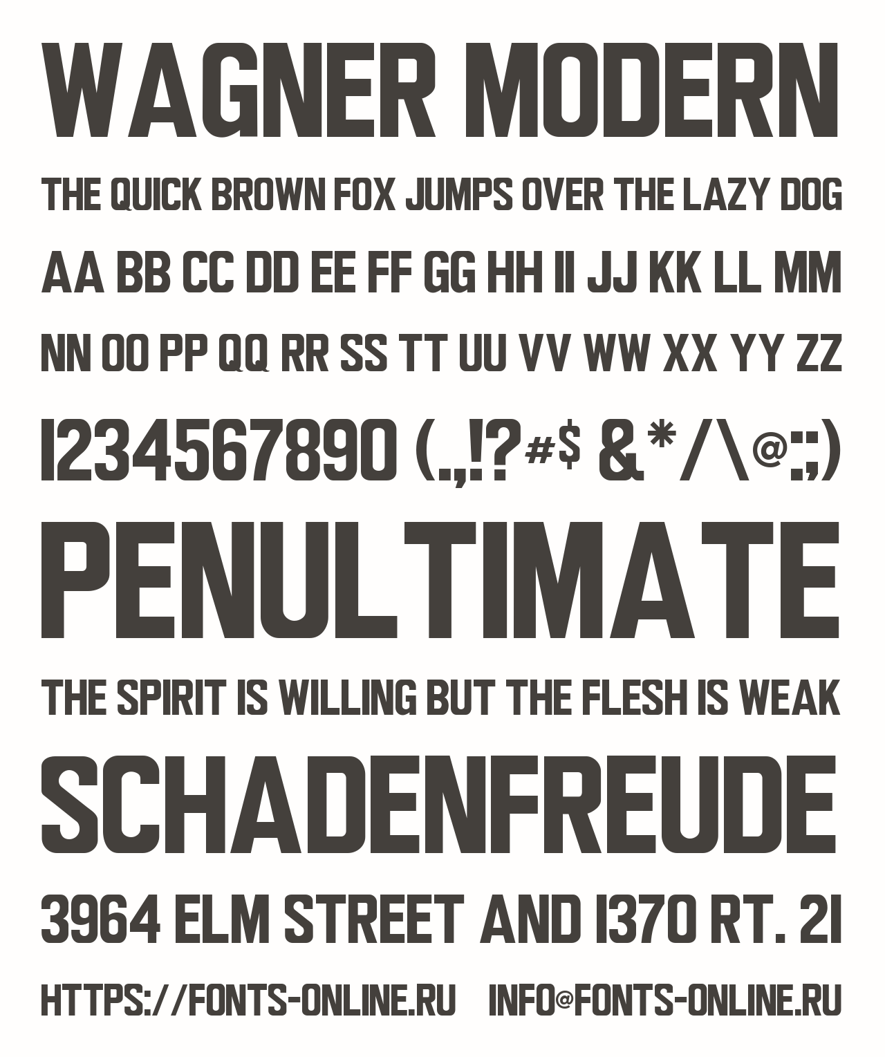 Шрифт Wagner Modern Шрифт Wagner Modern