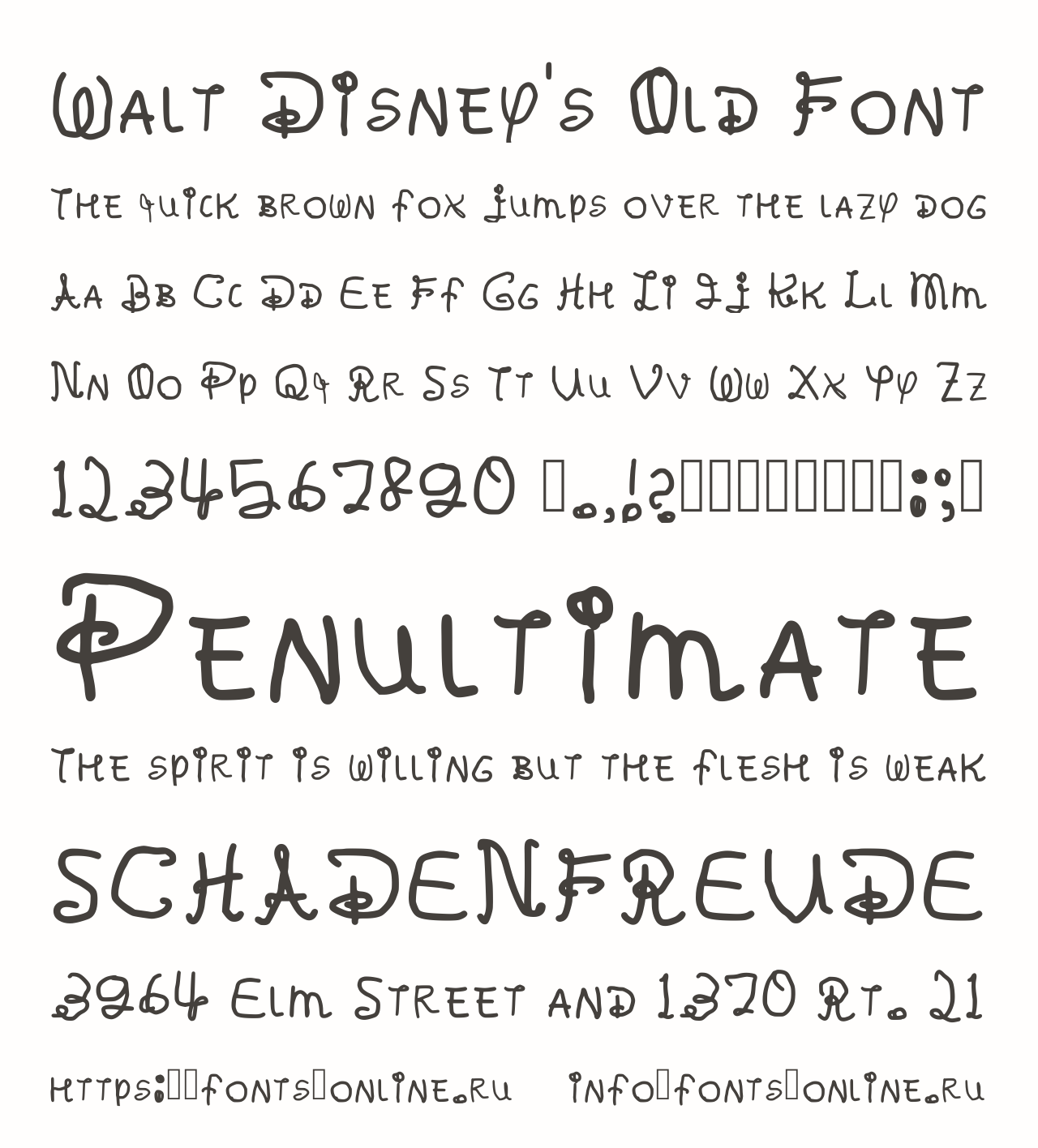 Шрифт Walt Disney's Old Font