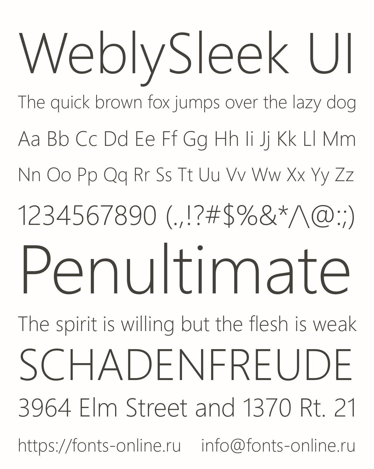Шрифт WeblySleek UI