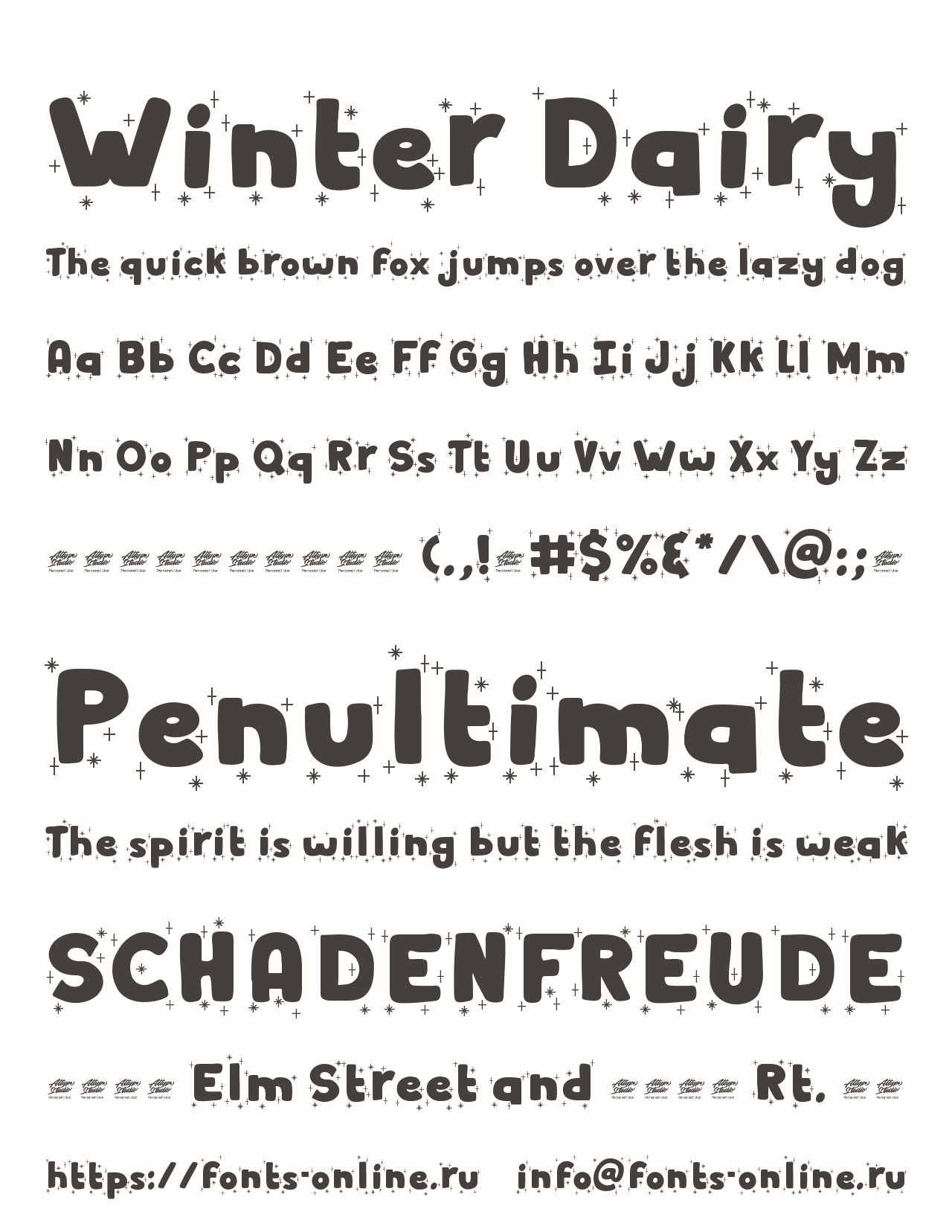 Шрифт Winter Dairy