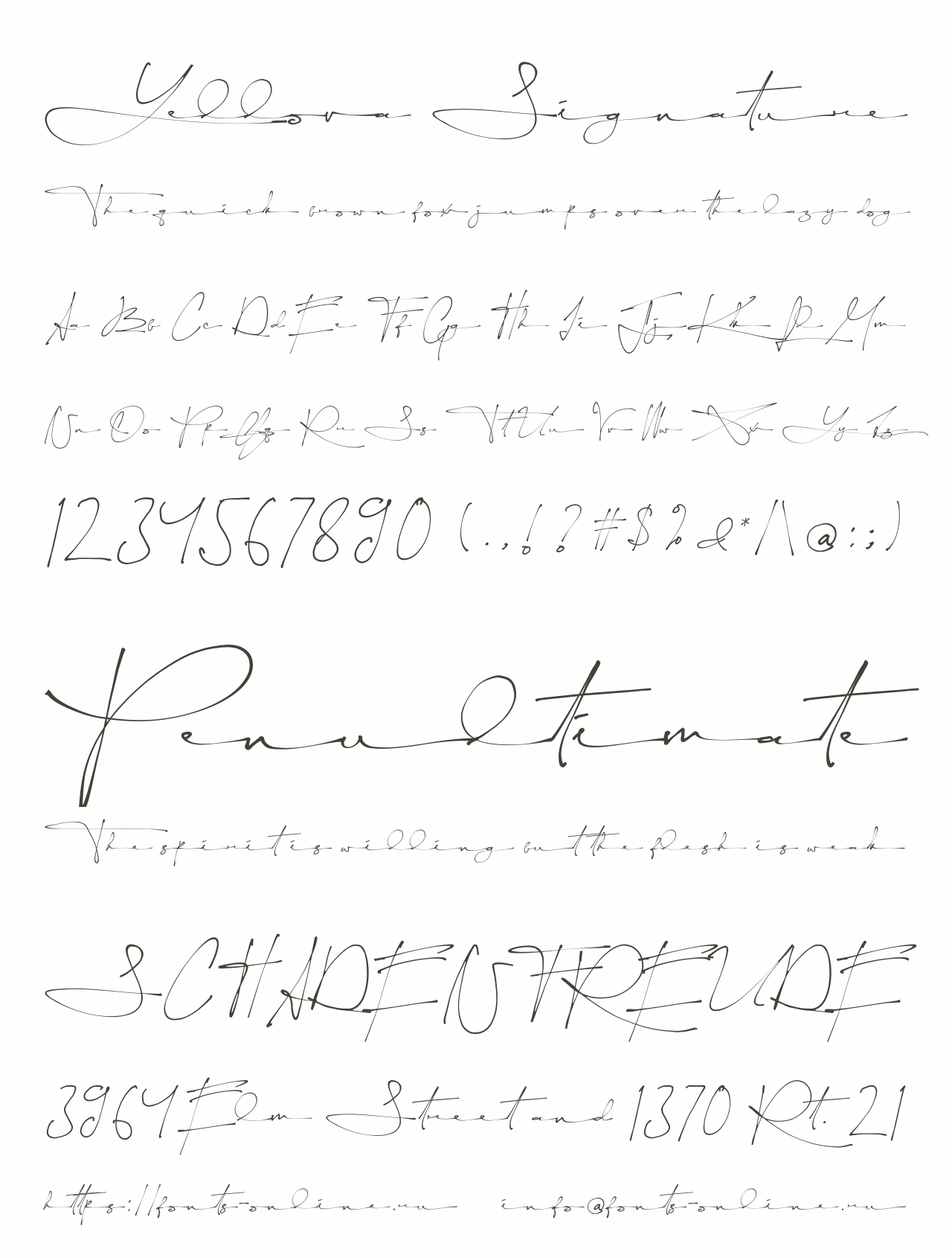Шрифт Yellova Signature