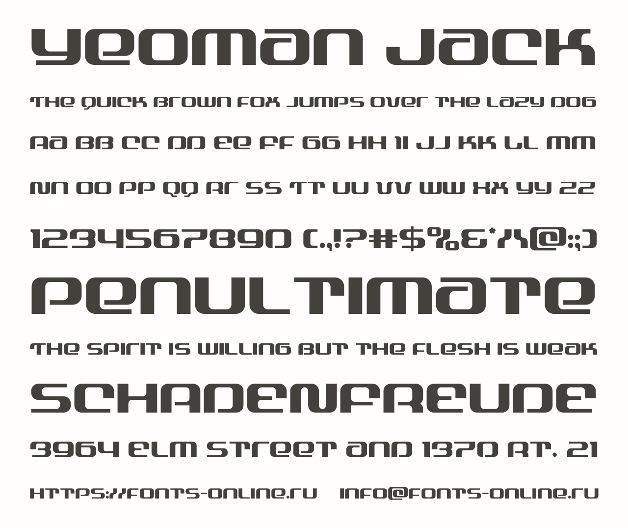 Шрифт Yeoman Jack
