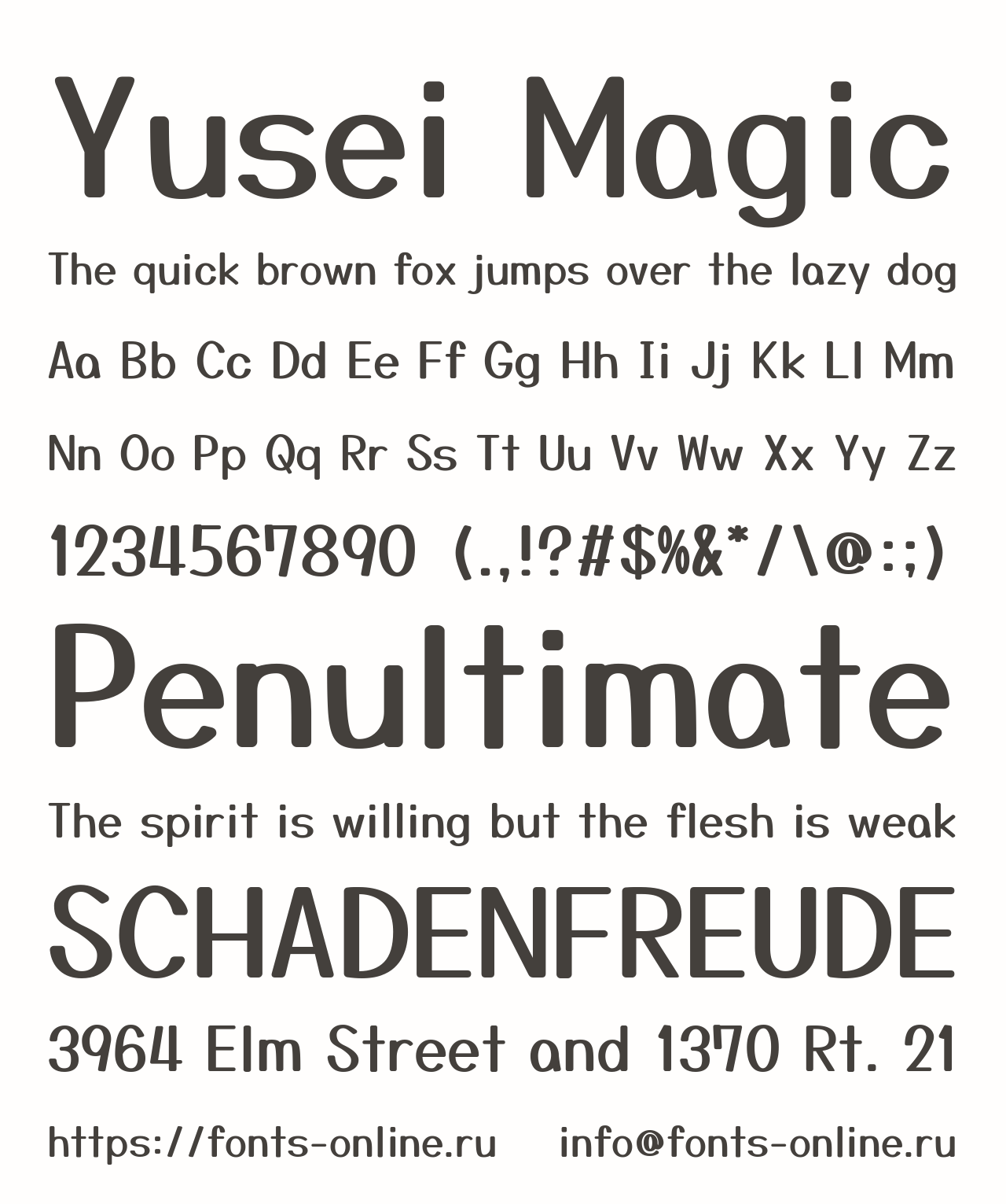 Шрифт Yusei Magic