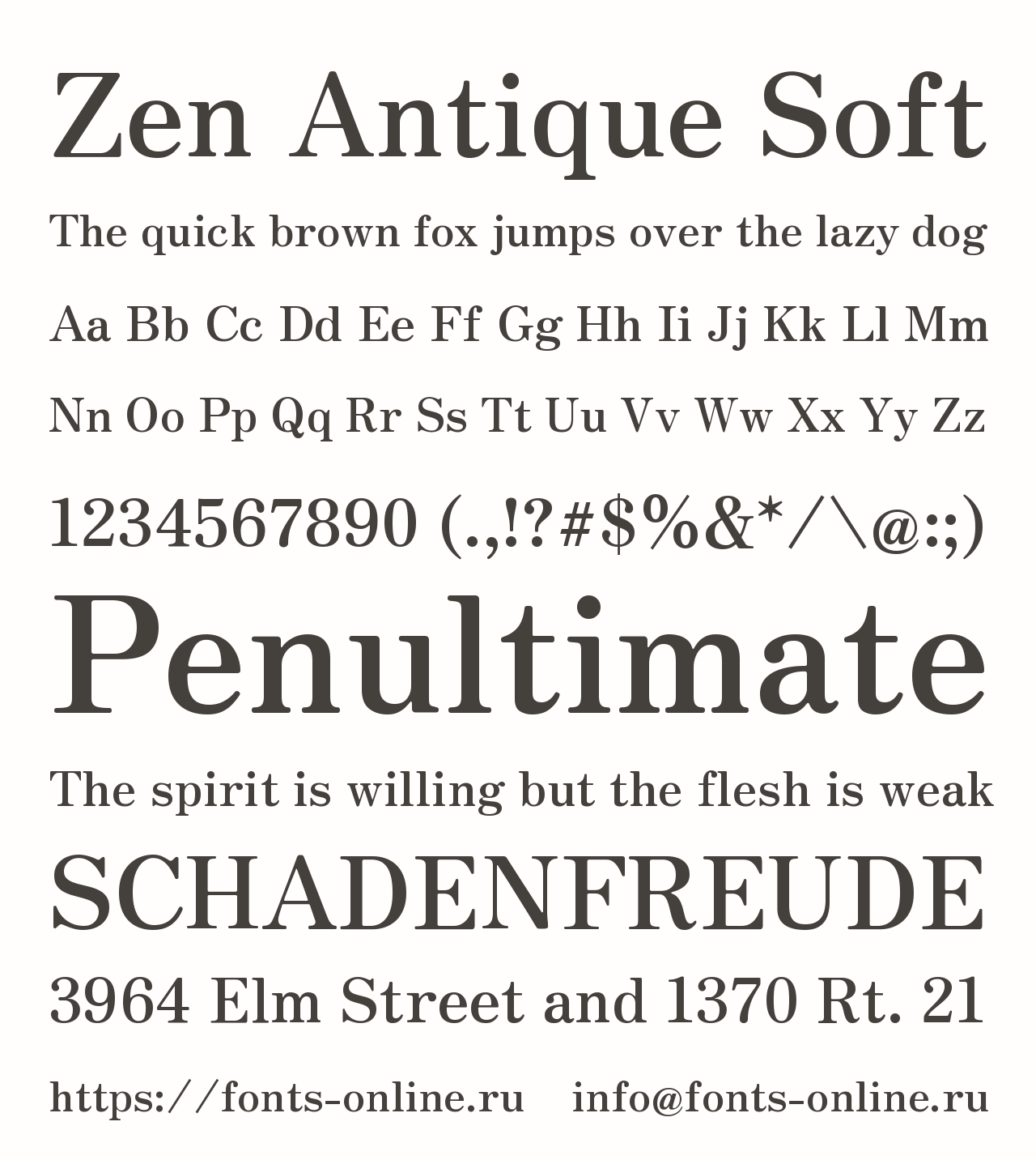 Шрифт Zen Antique Soft