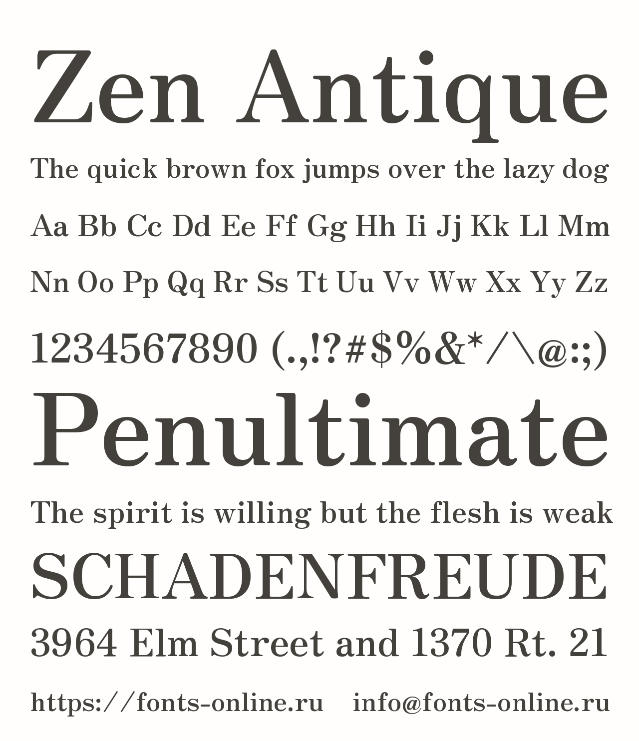 Шрифт Zen Antique