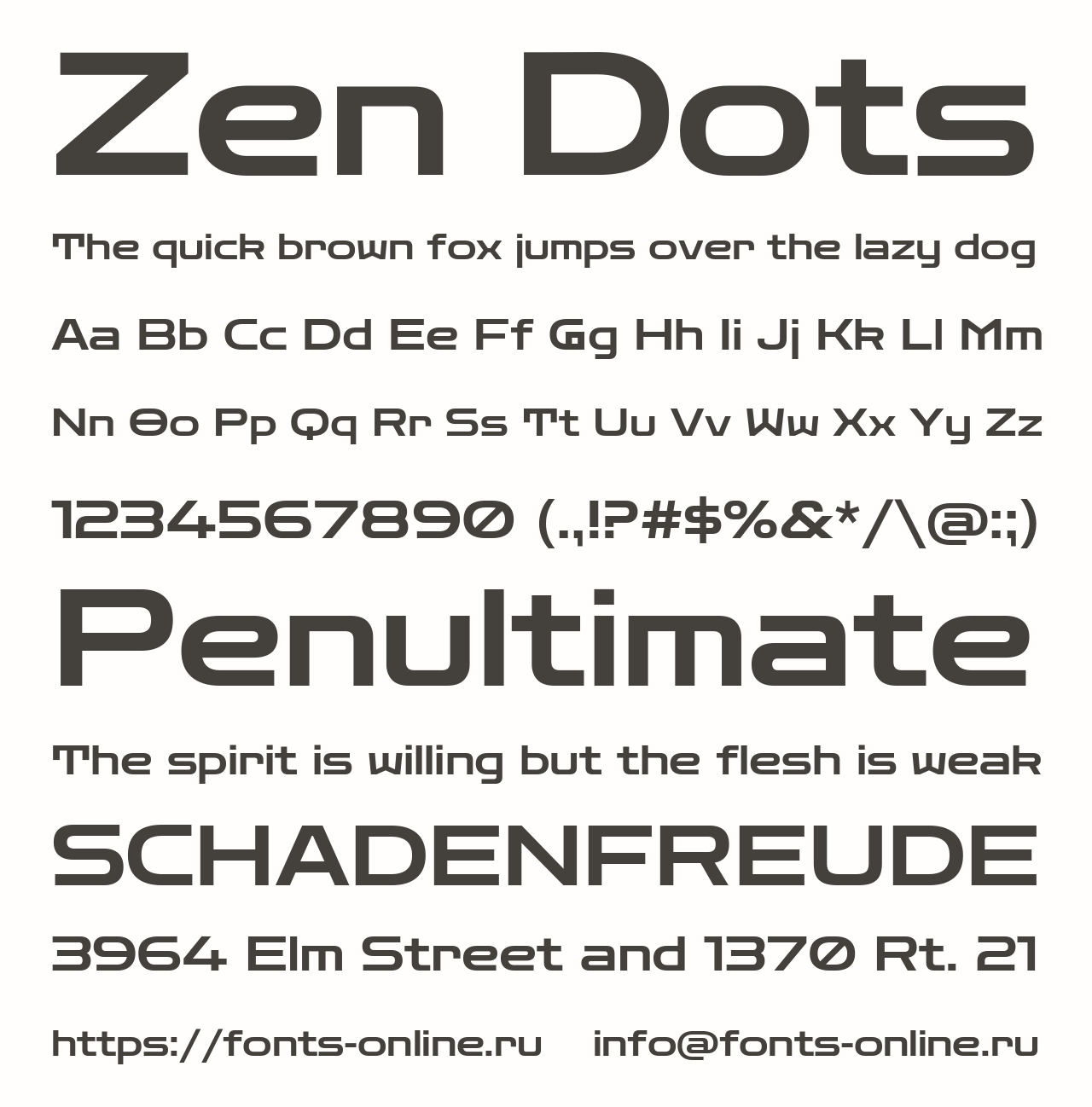 Шрифт Zen Dots