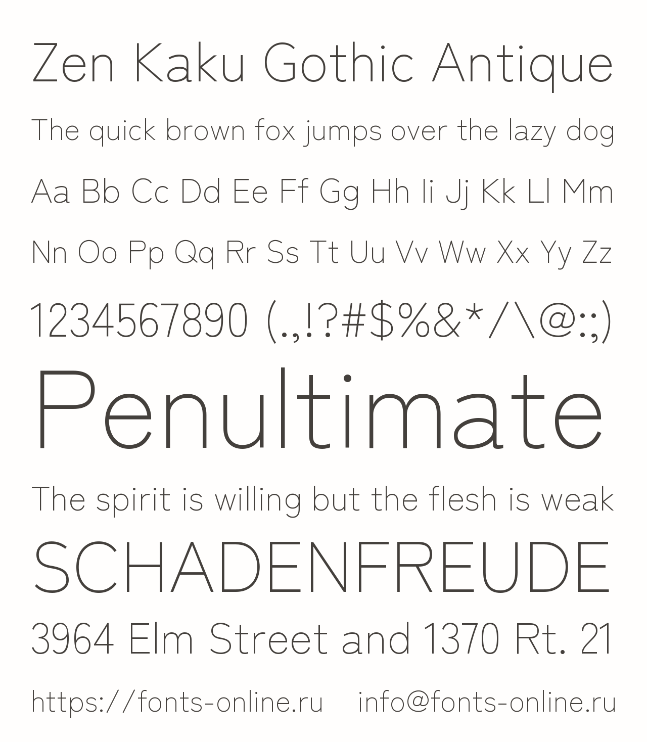 Шрифт Zen Kaku Gothic Antique
