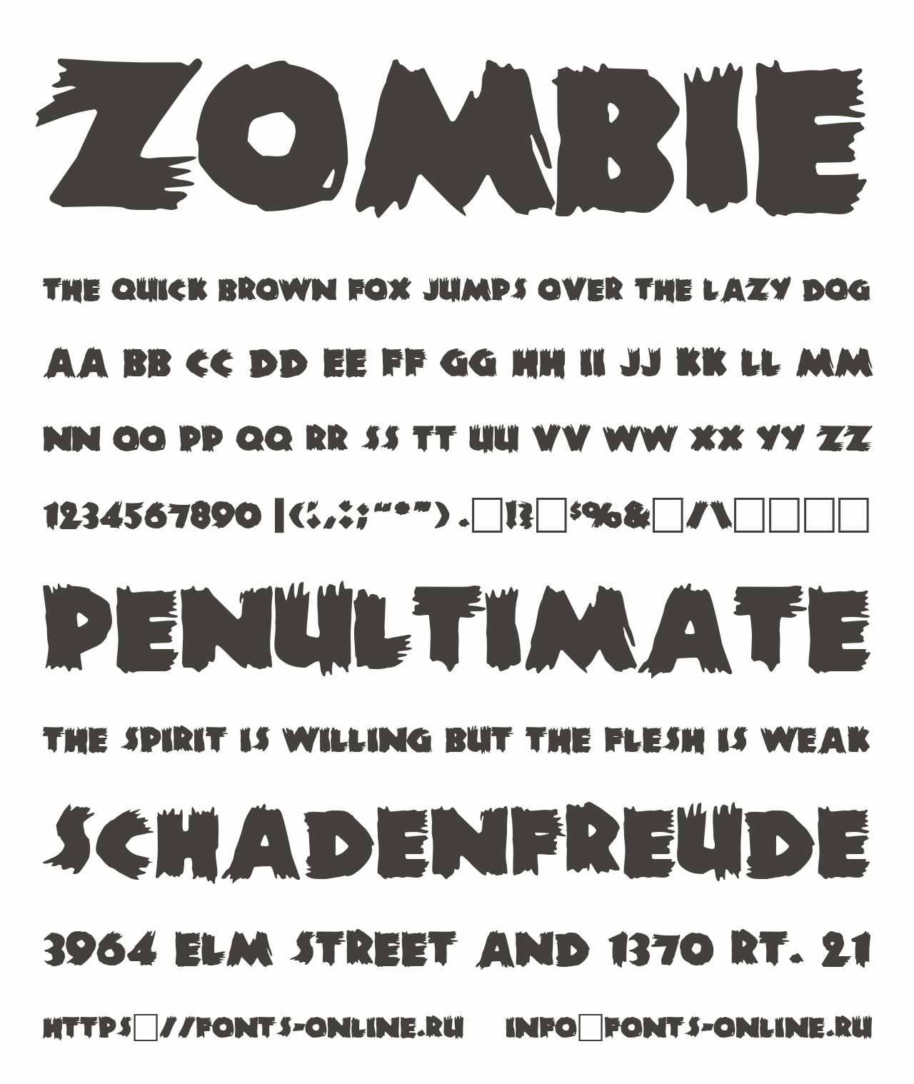 Шрифт Zombie
